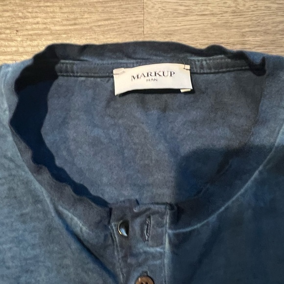 Markup Man Italian Blue Faded Shirt Size XXL - Picture 2 of 6